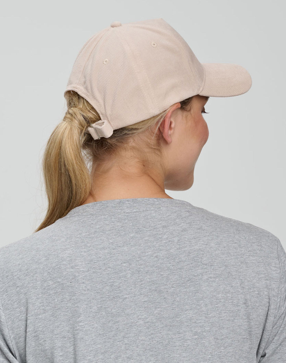 Polyester Jacquard Texture 5 Panel Cap - Pale Pink