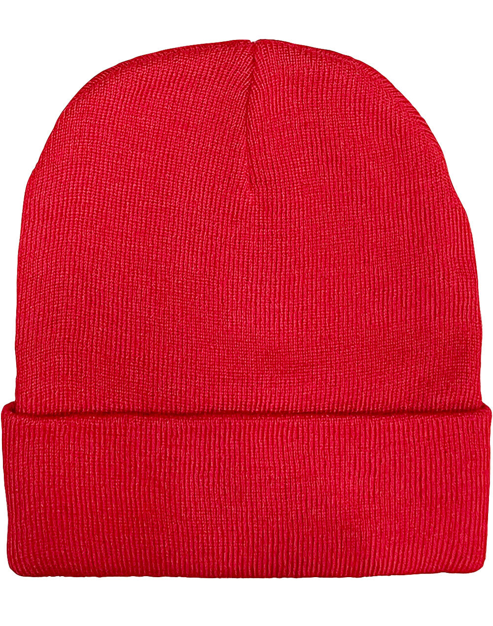 Roll Up Rpet Knit Beanie - Red