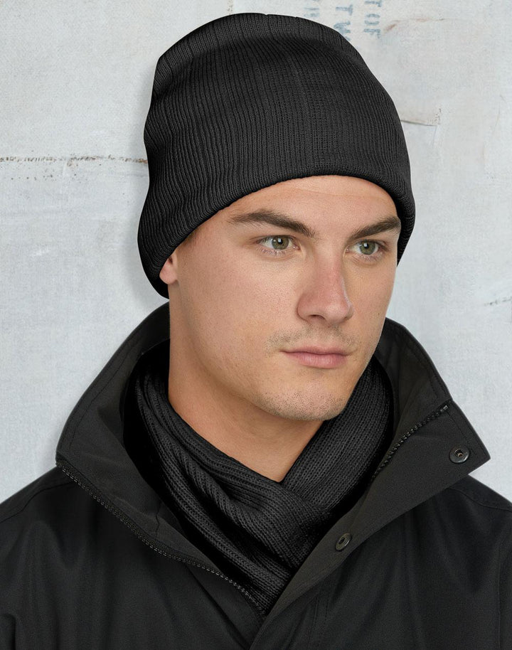 Cable Knit Beanie With Fleece Head Band