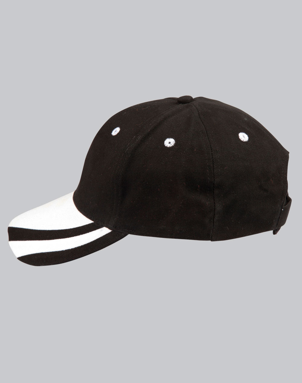 Contrast Peak Cap - Black White