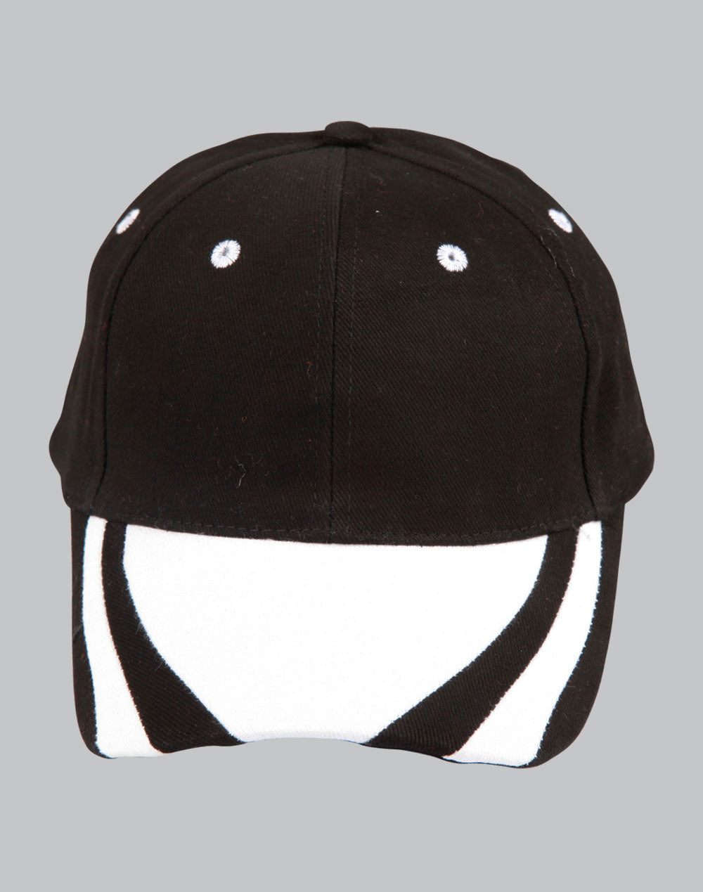Contrast Peak Cap - Black White