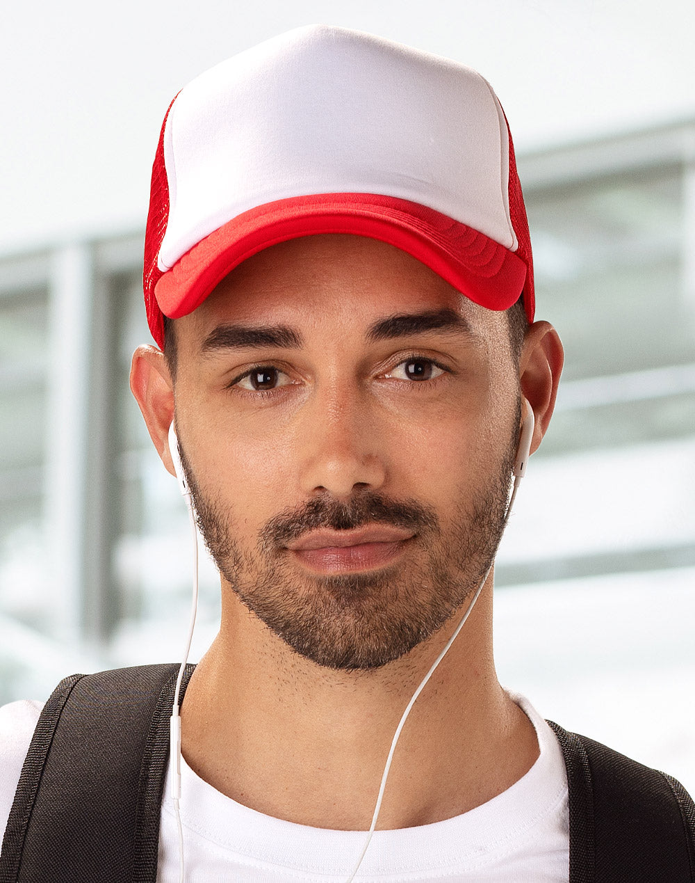 Contrast Trucker Cap - White Red
