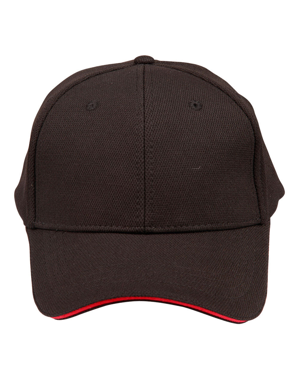 Pique Mesh With Contrast Sandwich - Black Red