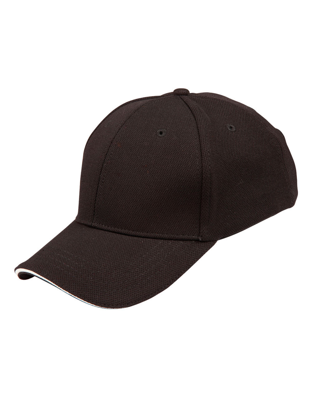 Pique Mesh With Contrast Sandwich - Black White