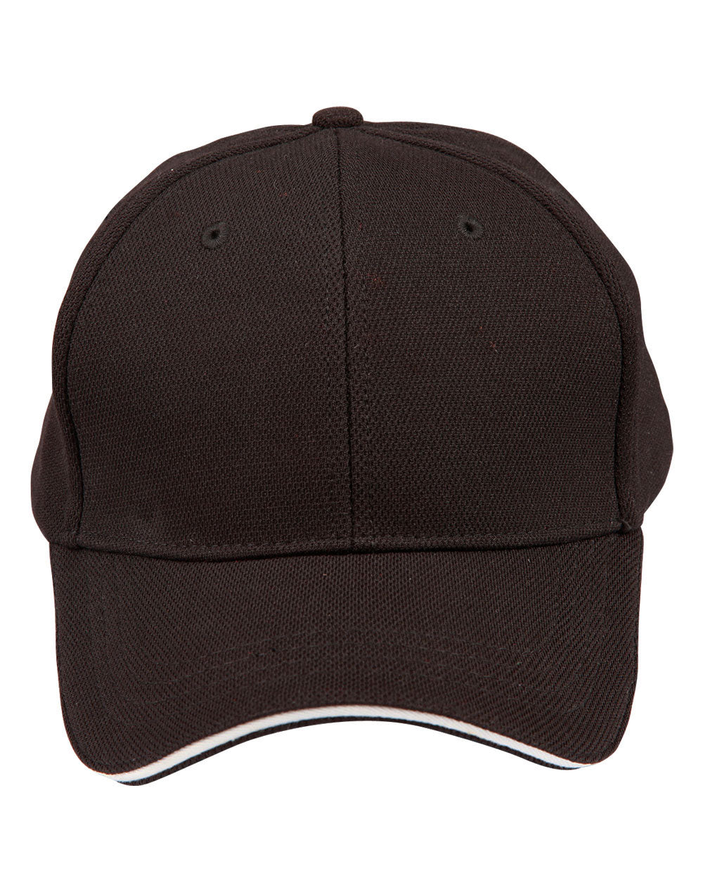 Pique Mesh With Contrast Sandwich - Black White