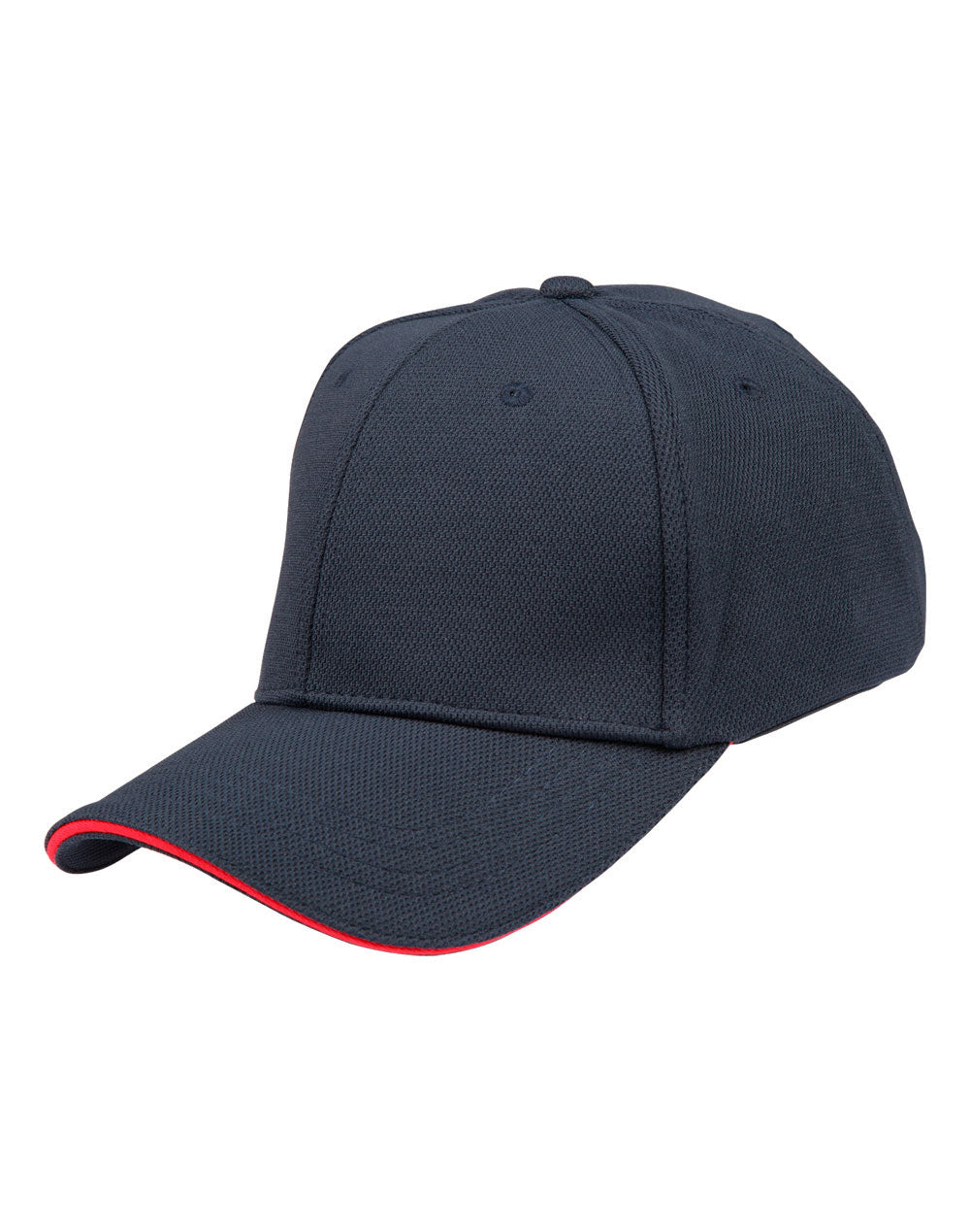 Pique Mesh With Contrast Sandwich - Navy Red