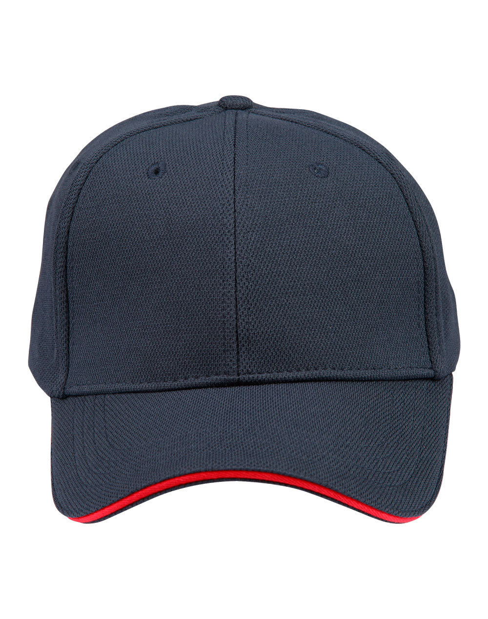 Pique Mesh With Contrast Sandwich - Navy Red