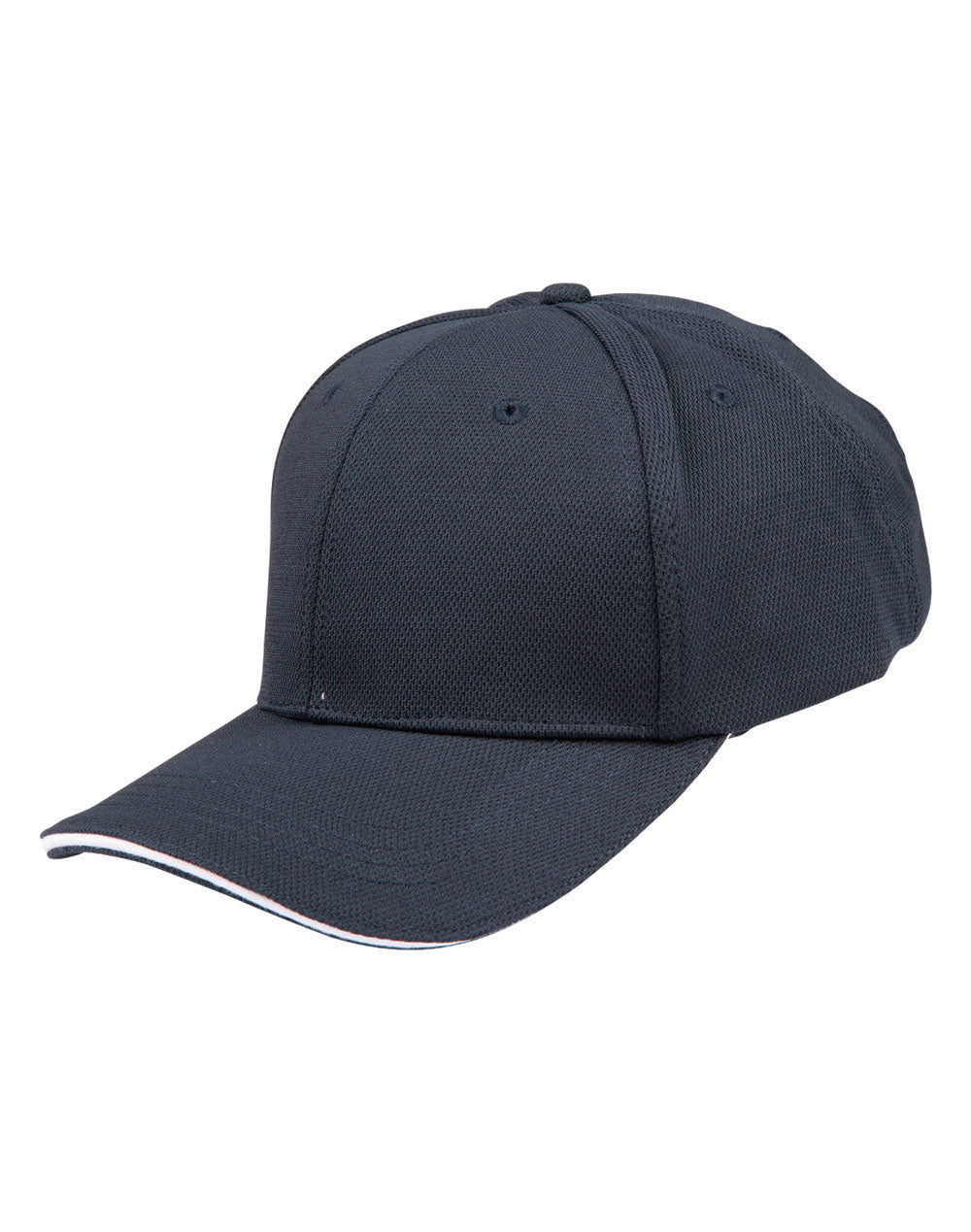 Pique Mesh With Contrast Sandwich - Navy White
