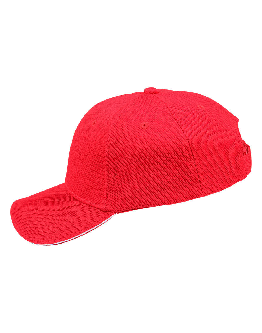 Pique Mesh With Contrast Sandwich - Red White