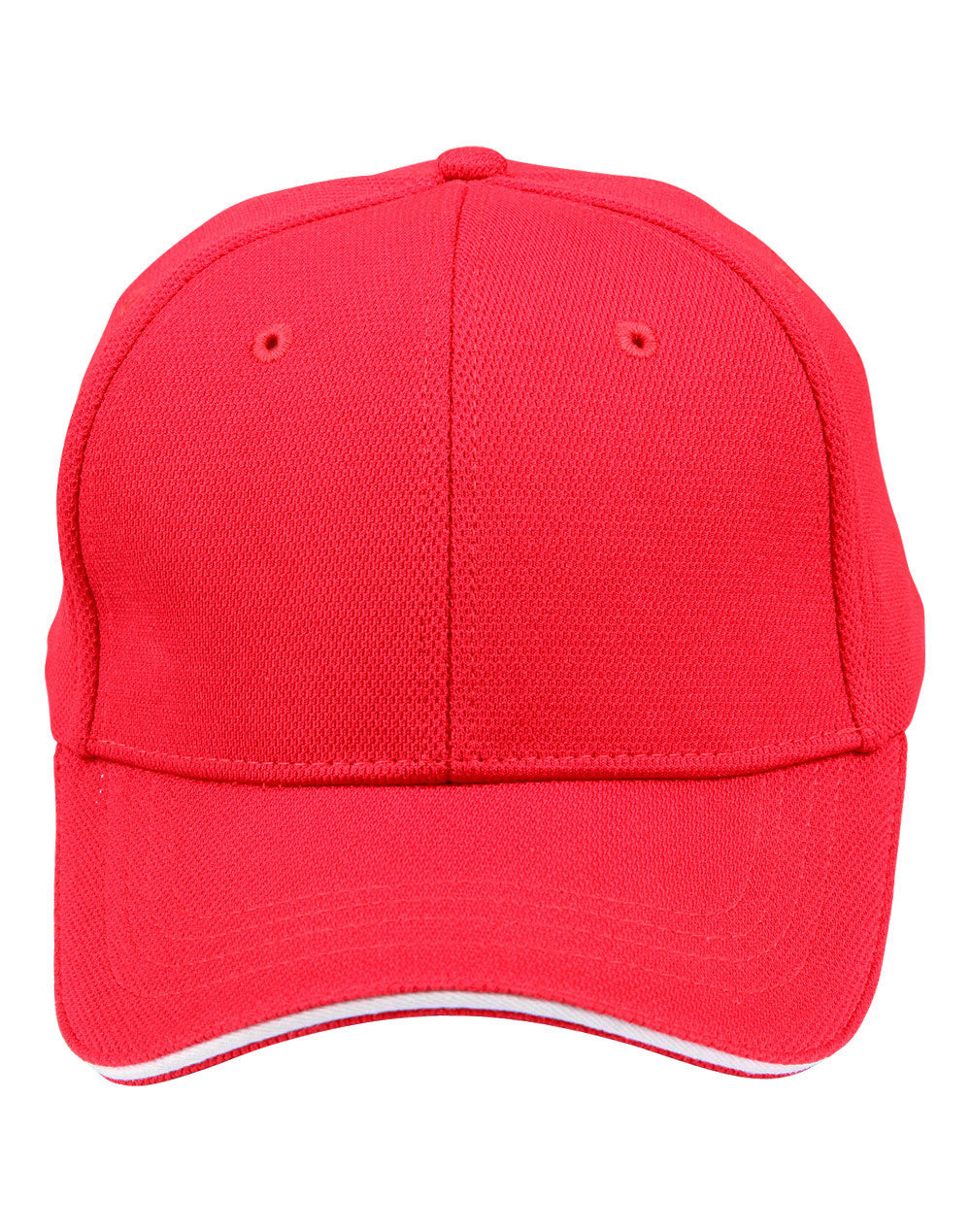 Pique Mesh With Contrast Sandwich - Red White