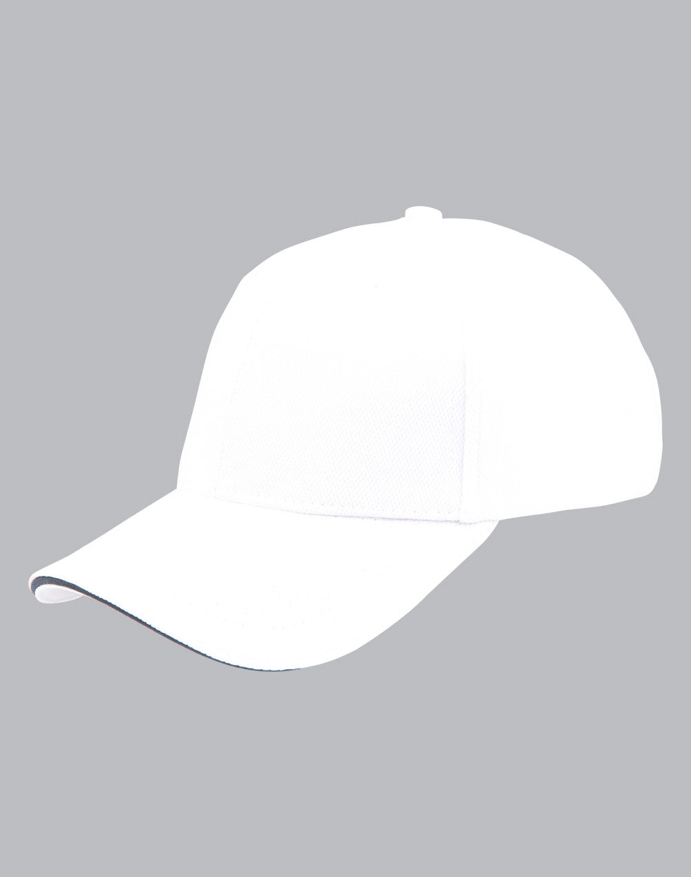 Pique Mesh With Contrast Sandwich - White Navy