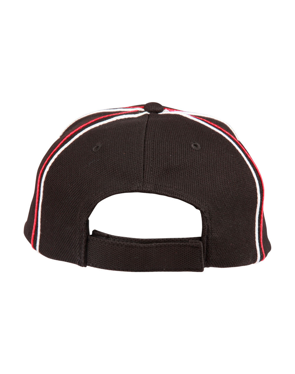 Tri-Colour Pique Mesh Cap - Black White.Red