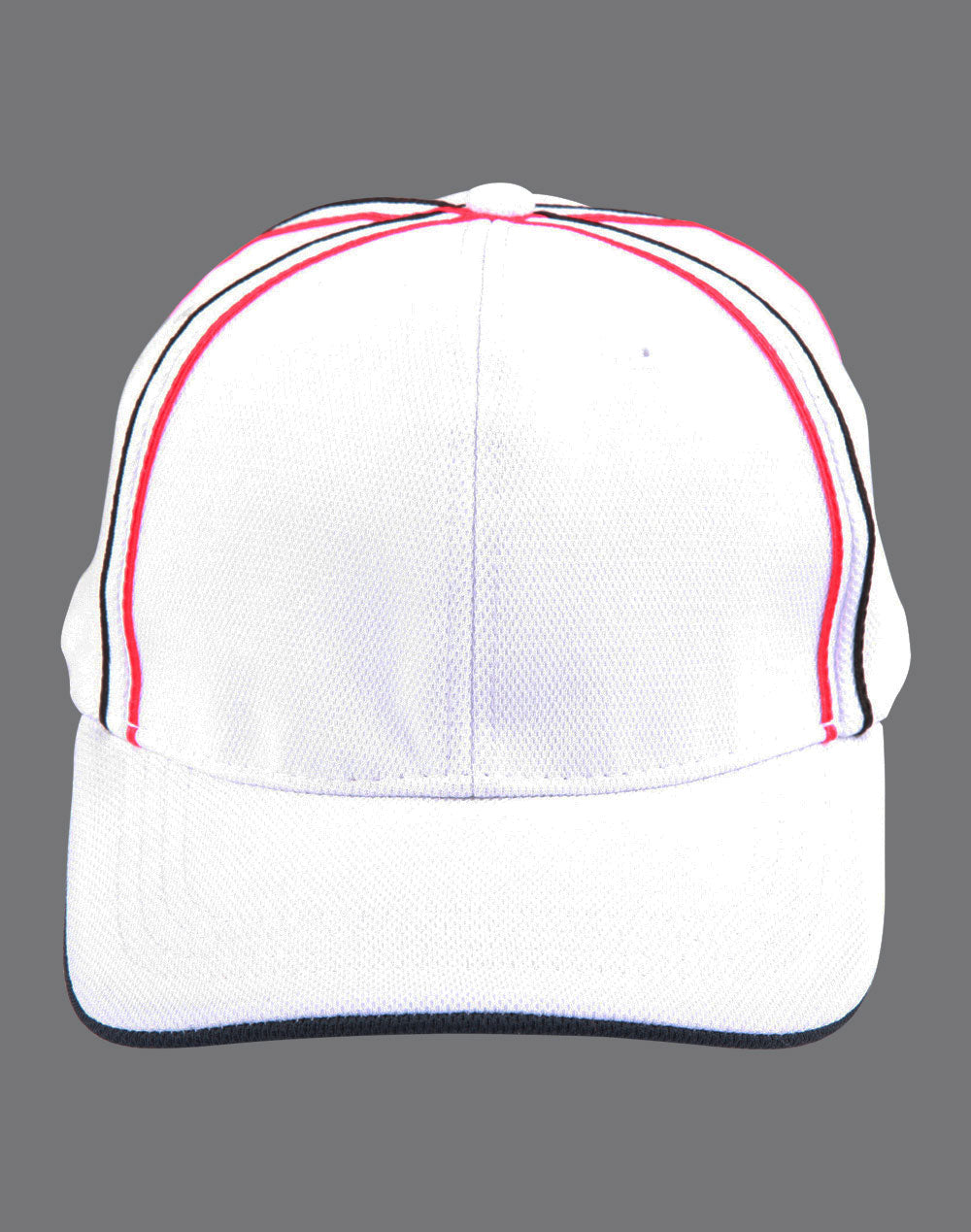Tri-Colour Pique Mesh Cap - White Navy.Red