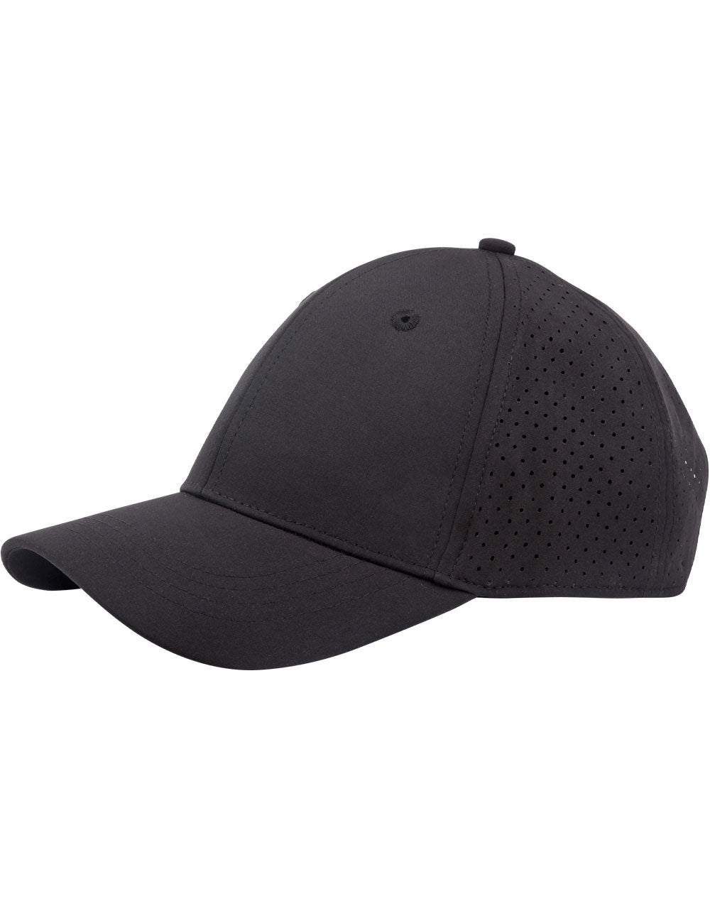 Four Way Stretch Laser Cut Runner’S Cap - Black