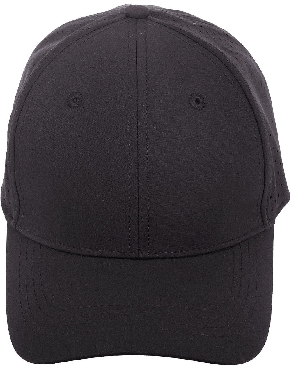 Four Way Stretch Laser Cut Runner’S Cap - Black