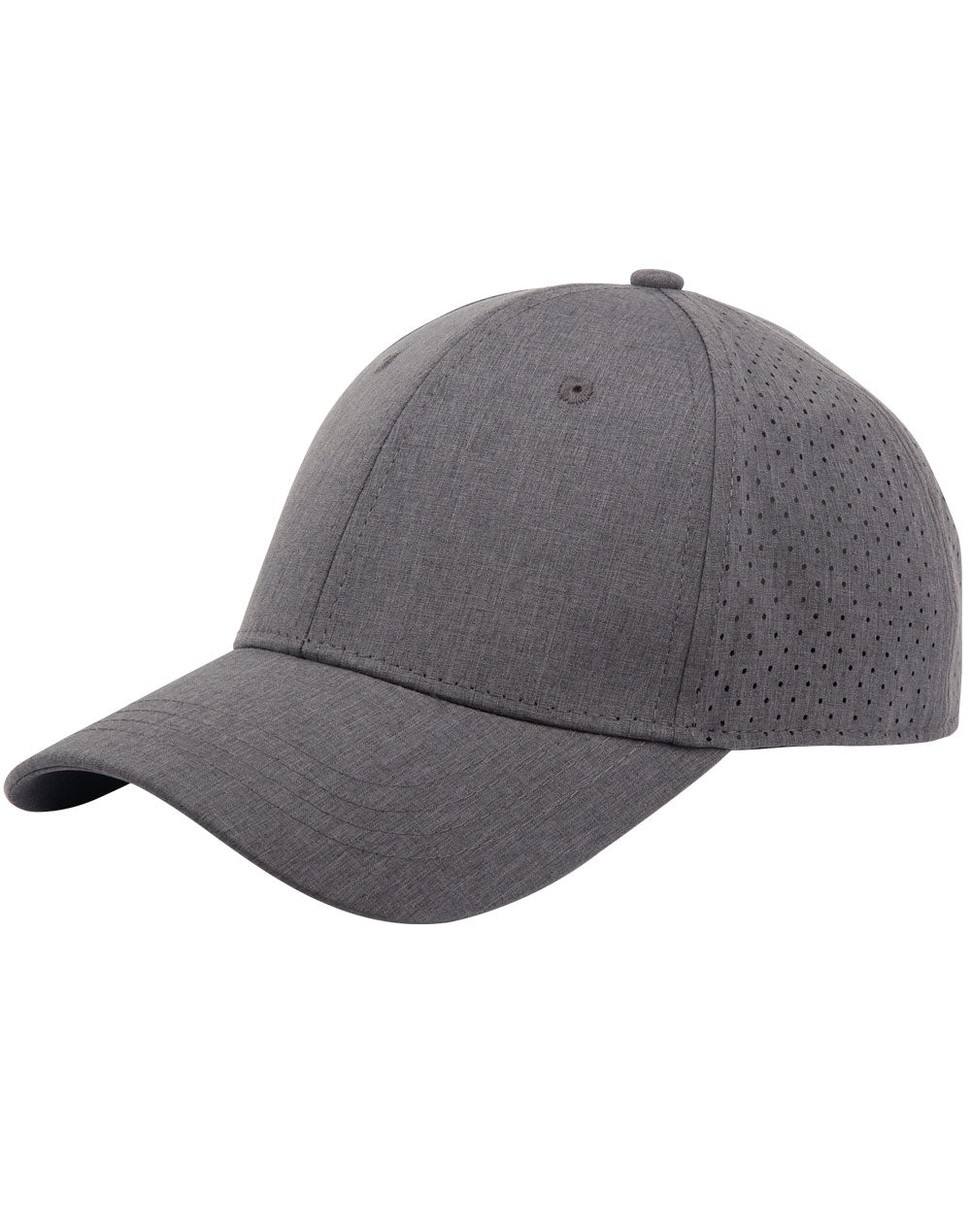 Four Way Stretch Laser Cut Runner’S Cap - Marl Charcoal