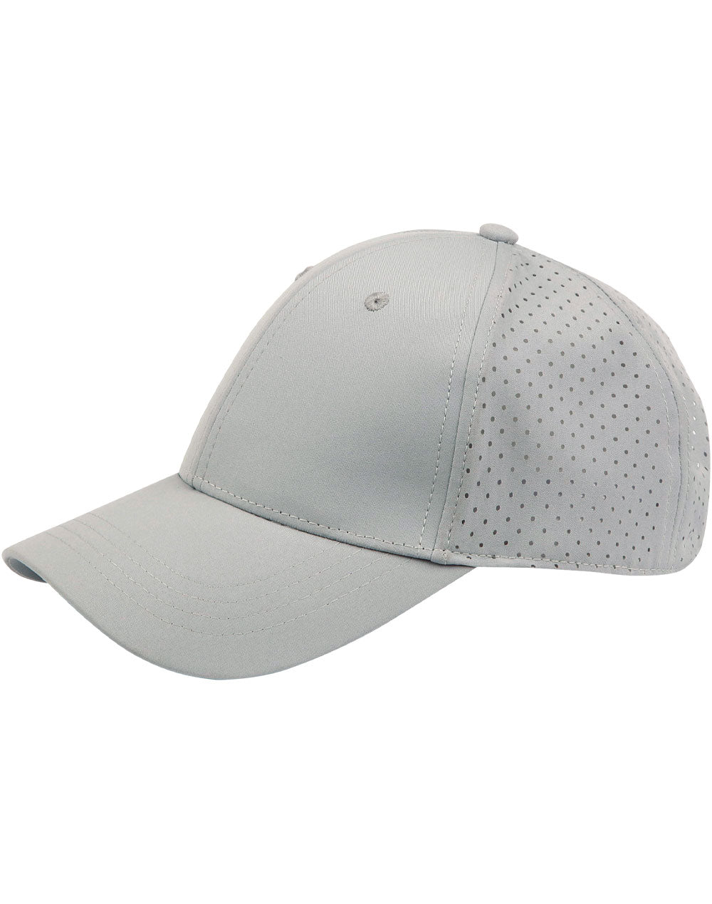 Four Way Stretch Laser Cut Runner’S Cap - Silver Grey