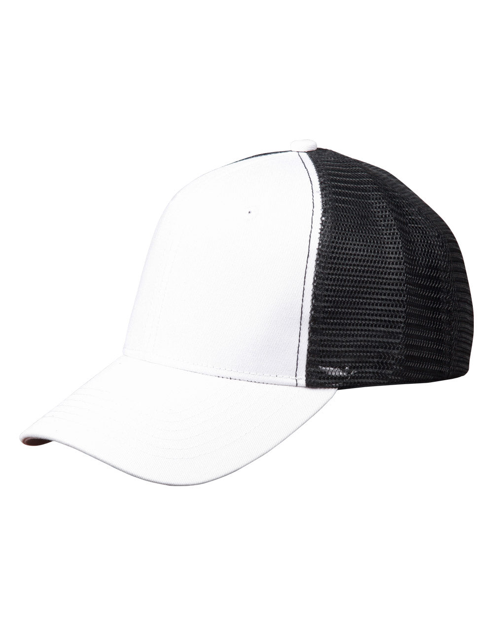 Premium Cotton Trucker Cap - White Black