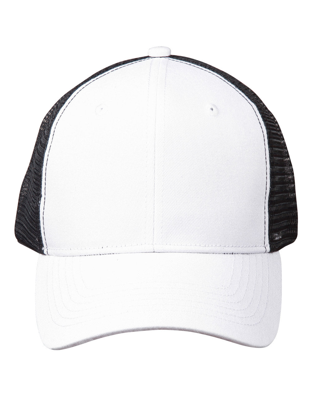 Premium Cotton Trucker Cap - White Black