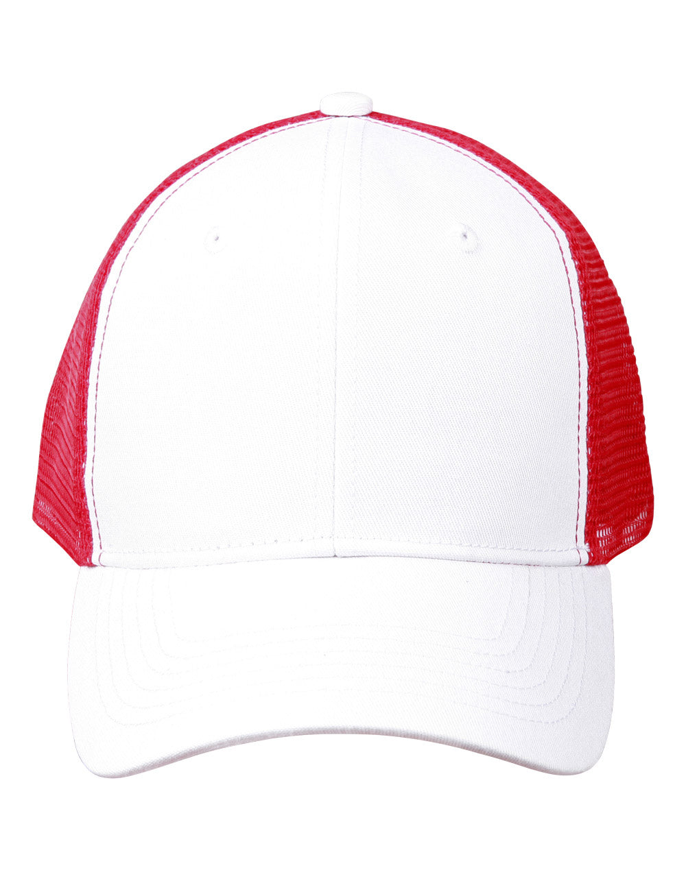 Premium Cotton Trucker Cap - White Red