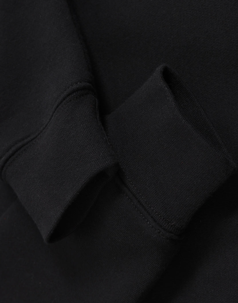 Kids Half Zip Collar Fleece Sweat - Black