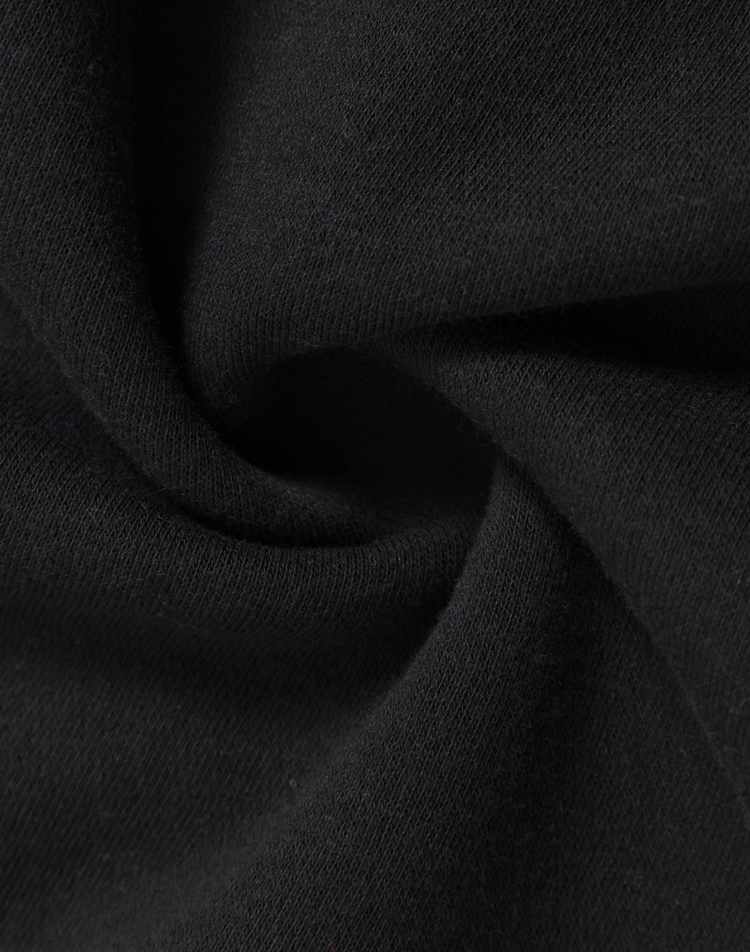Kids Half Zip Collar Fleece Sweat - Black