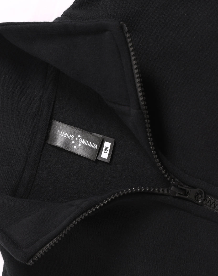 Kids Half Zip Collar Fleece Sweat - Black