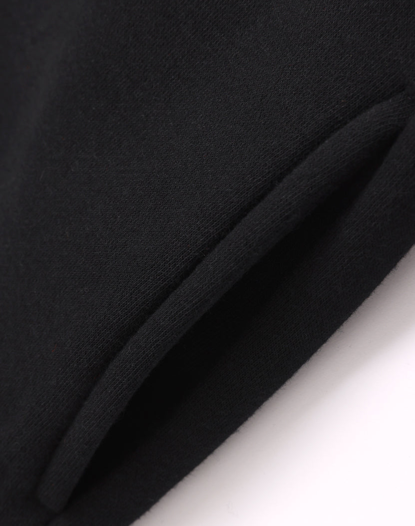 Kids Half Zip Collar Fleece Sweat - Black