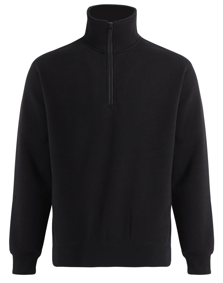 Kids Half Zip Collar Fleece Sweat - Black