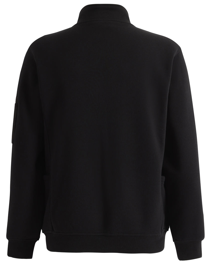 Unisex Premium Fleece Half Zip Work Sweat - Black