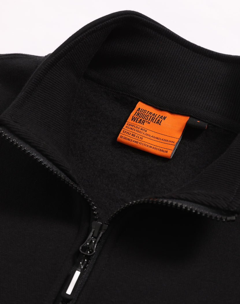 Unisex Premium Fleece Half Zip Work Sweat - Black