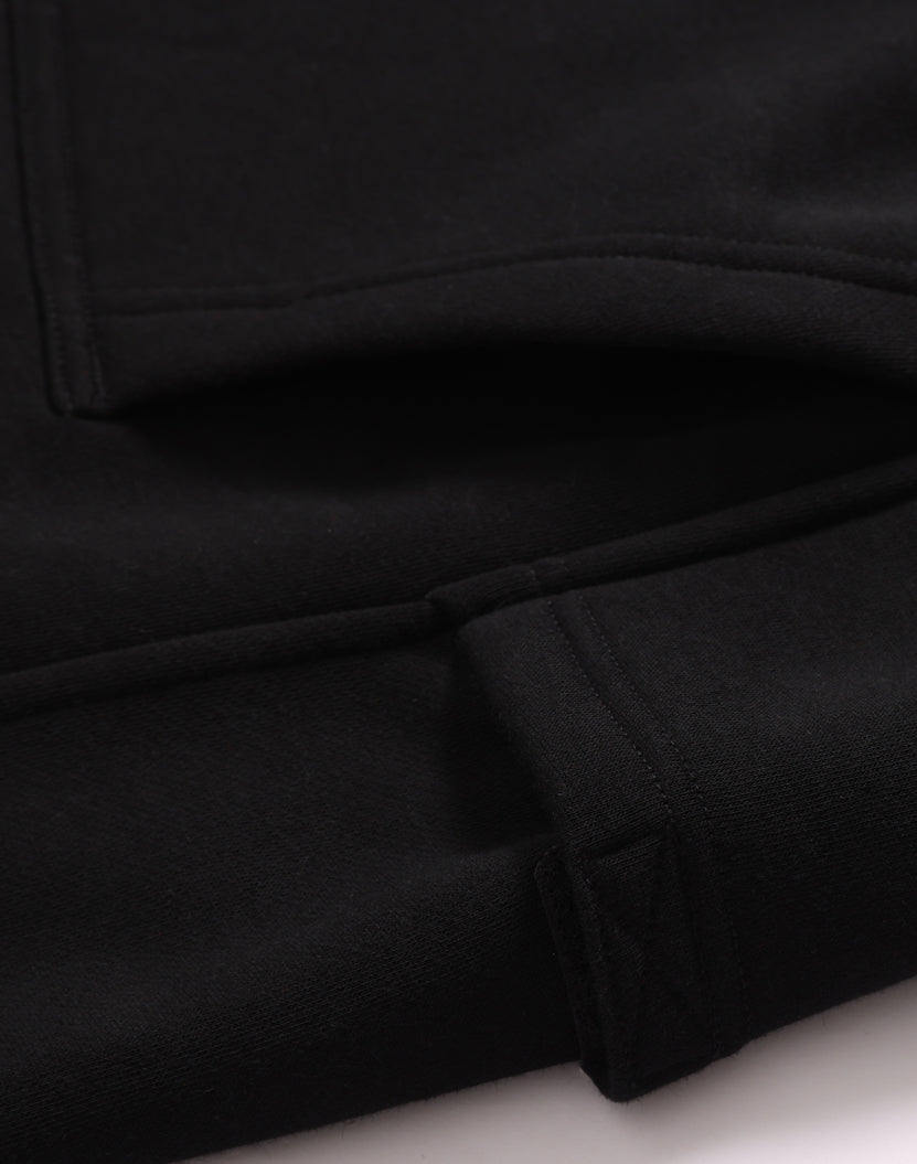 Unisex Premium Fleece Half Zip Work Sweat - Black