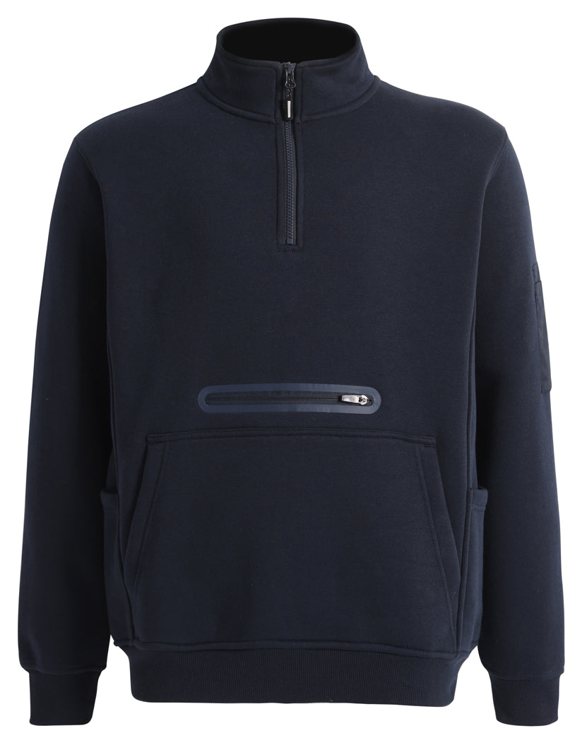 Unisex Premium Fleece Half Zip Work Sweat - Navy