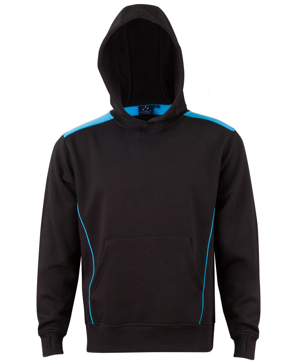Croxton Hoodie Kid'S - Black Aqua Blue