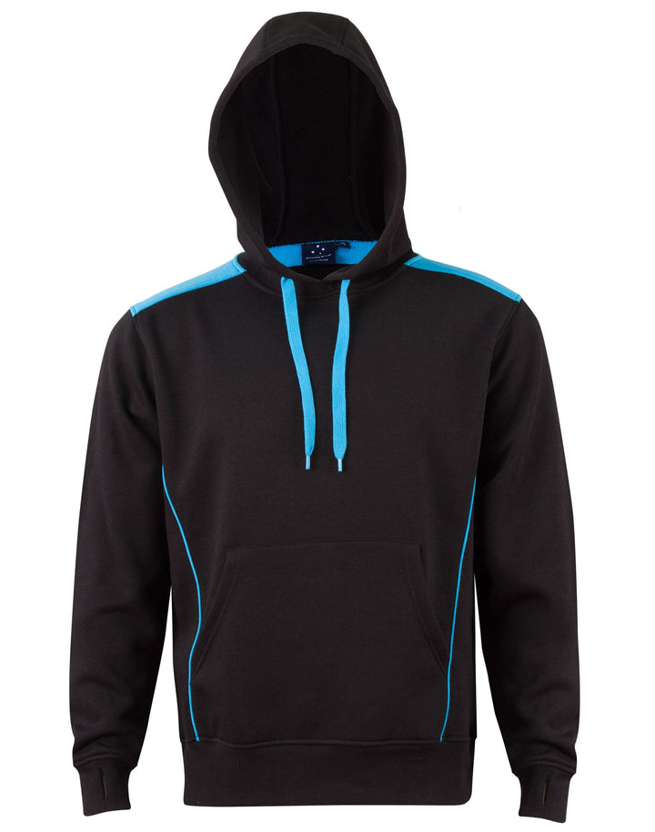 Croxton Hoodie Adult Unisex - Black Aqua Blue