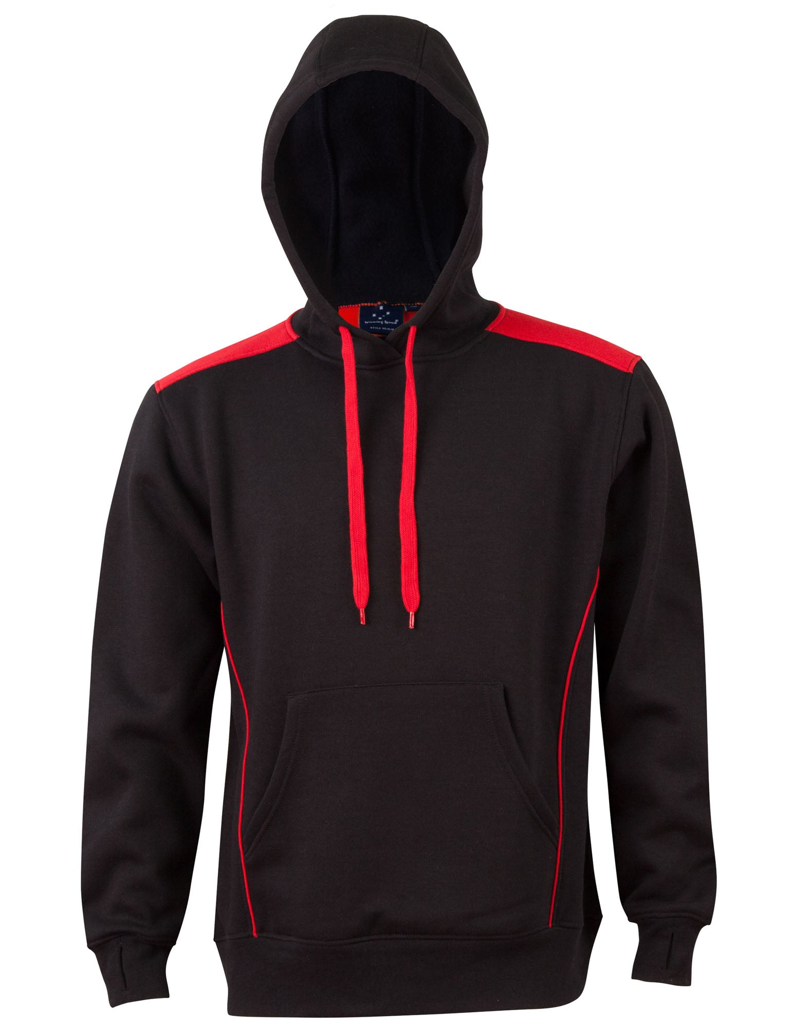 Croxton Hoodie Adult Unisex - Black Red