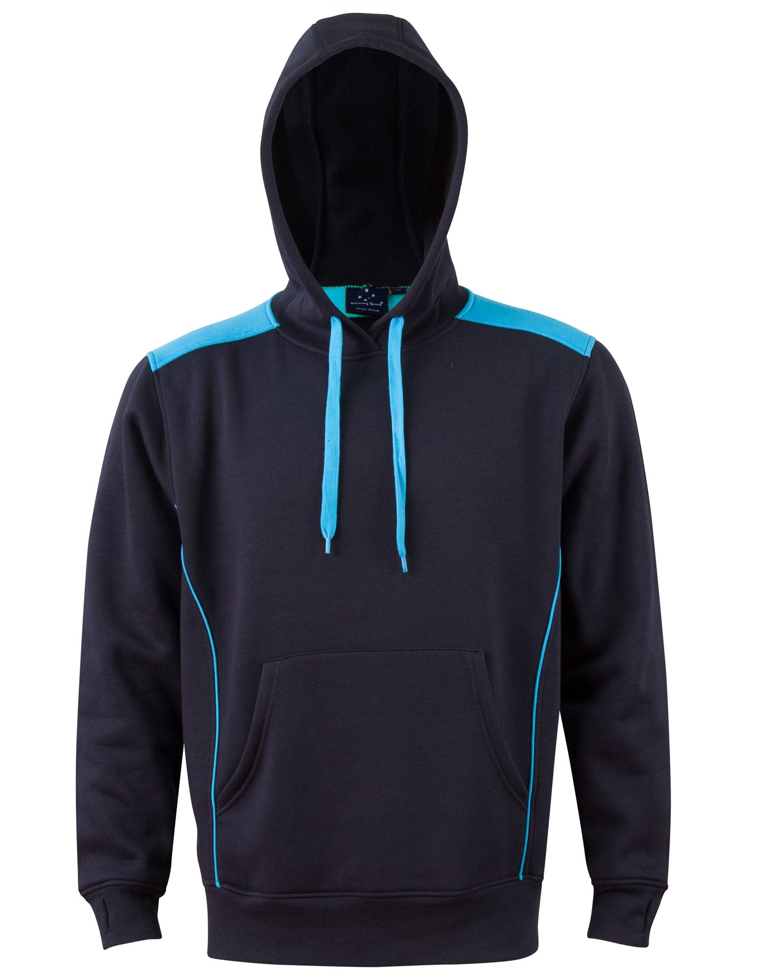 Croxton Hoodie Adult Unisex - Navy Aqua Blue