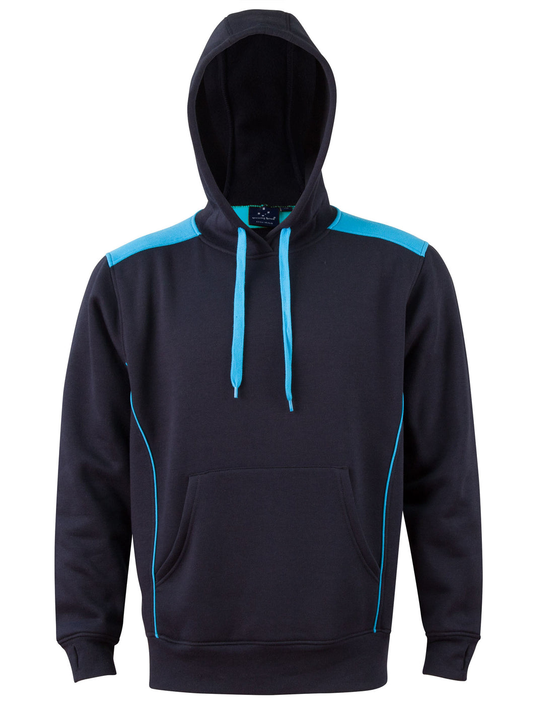 Croxton Hoodie Adult Unisex - Navy Aqua Blue