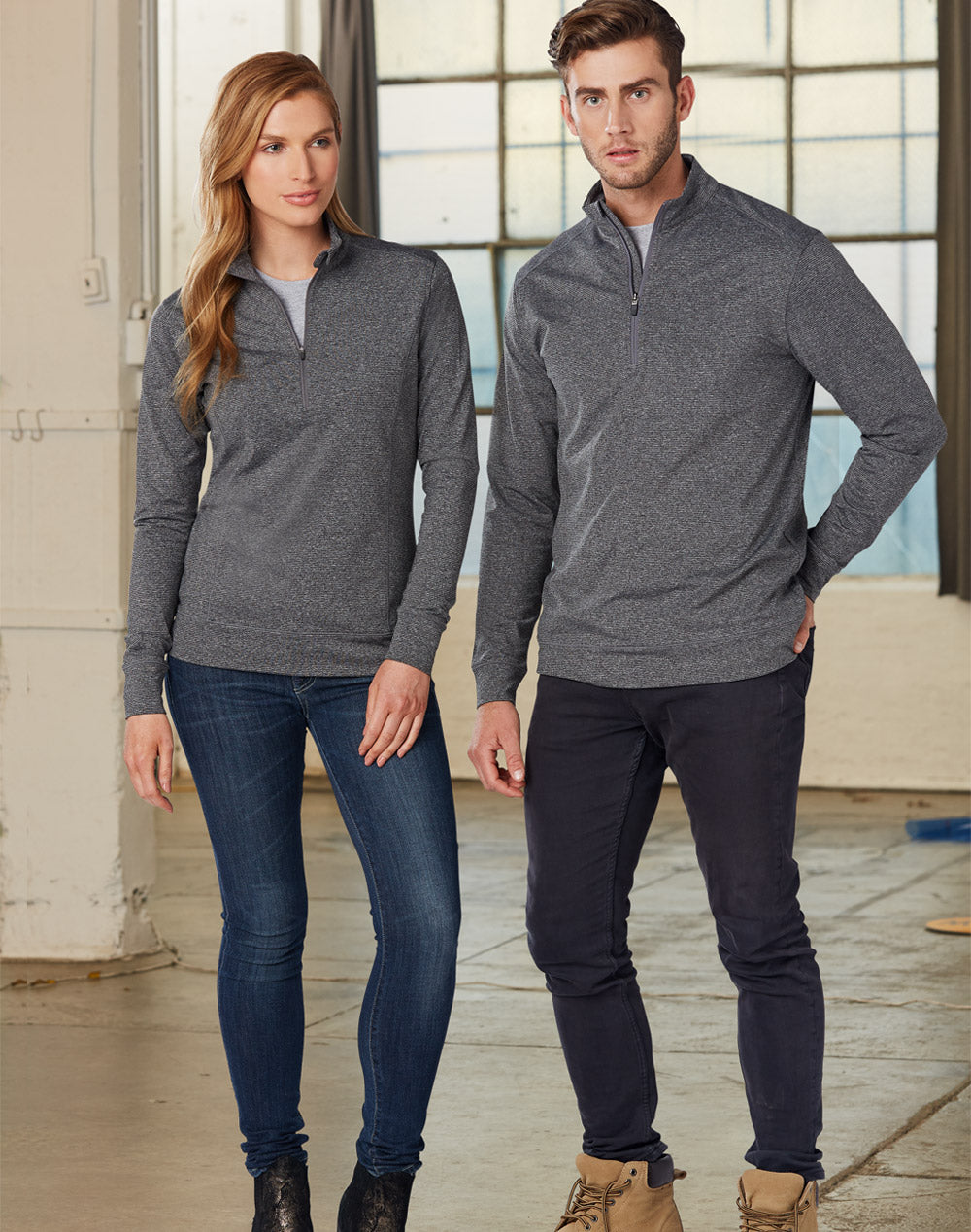 Ultimate Half Zip Long Sleeve Sweat Top- Ladies