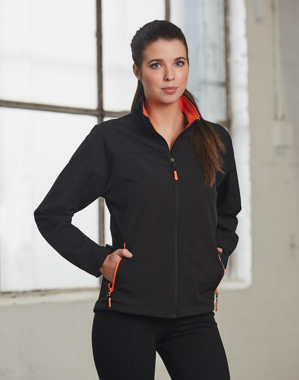 Rosewall Soft Shell Ladies - Black Orange