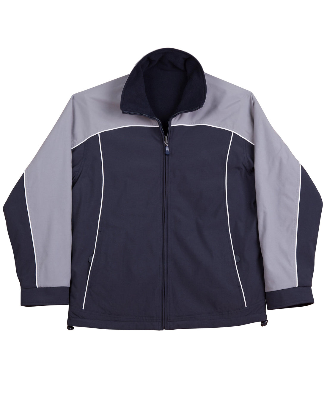 Cascade Tri-Colour Contrast Reversible Jacket - Navy White.Silver