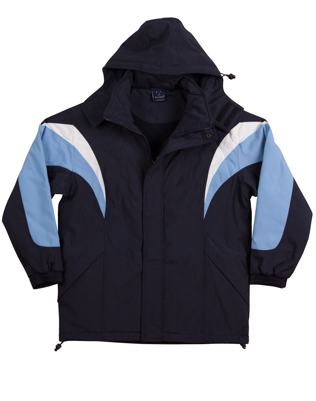 Bathurst Tri-Colour Jacket With Hood Unisex - Navy White.Skyblue