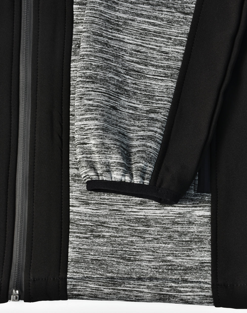 Laminated Functional Knit Hoodie - Marl Grey Black