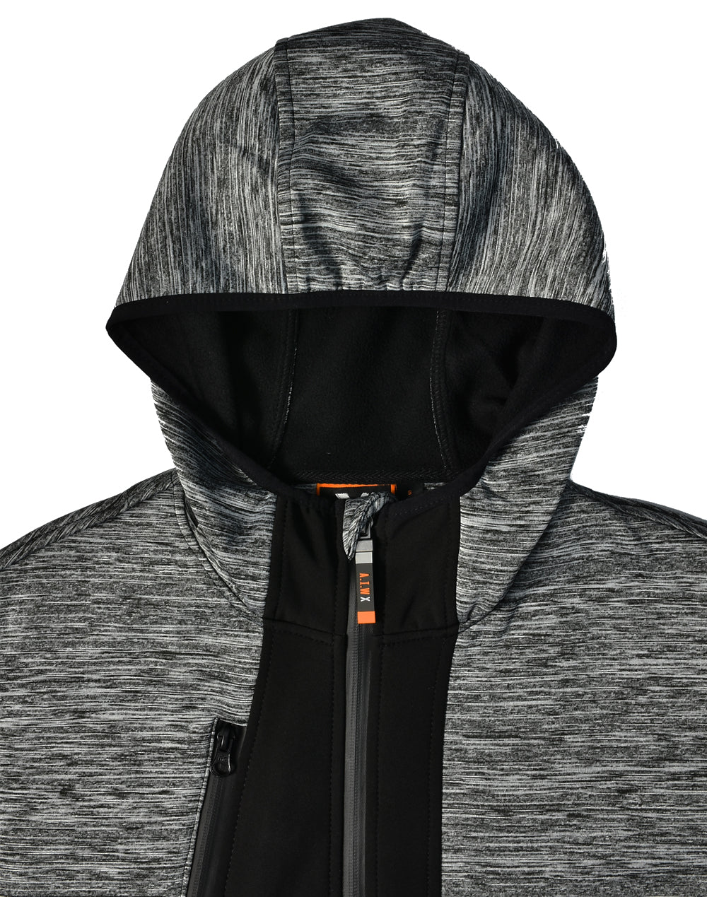 Laminated Functional Knit Hoodie - Marl Grey Black