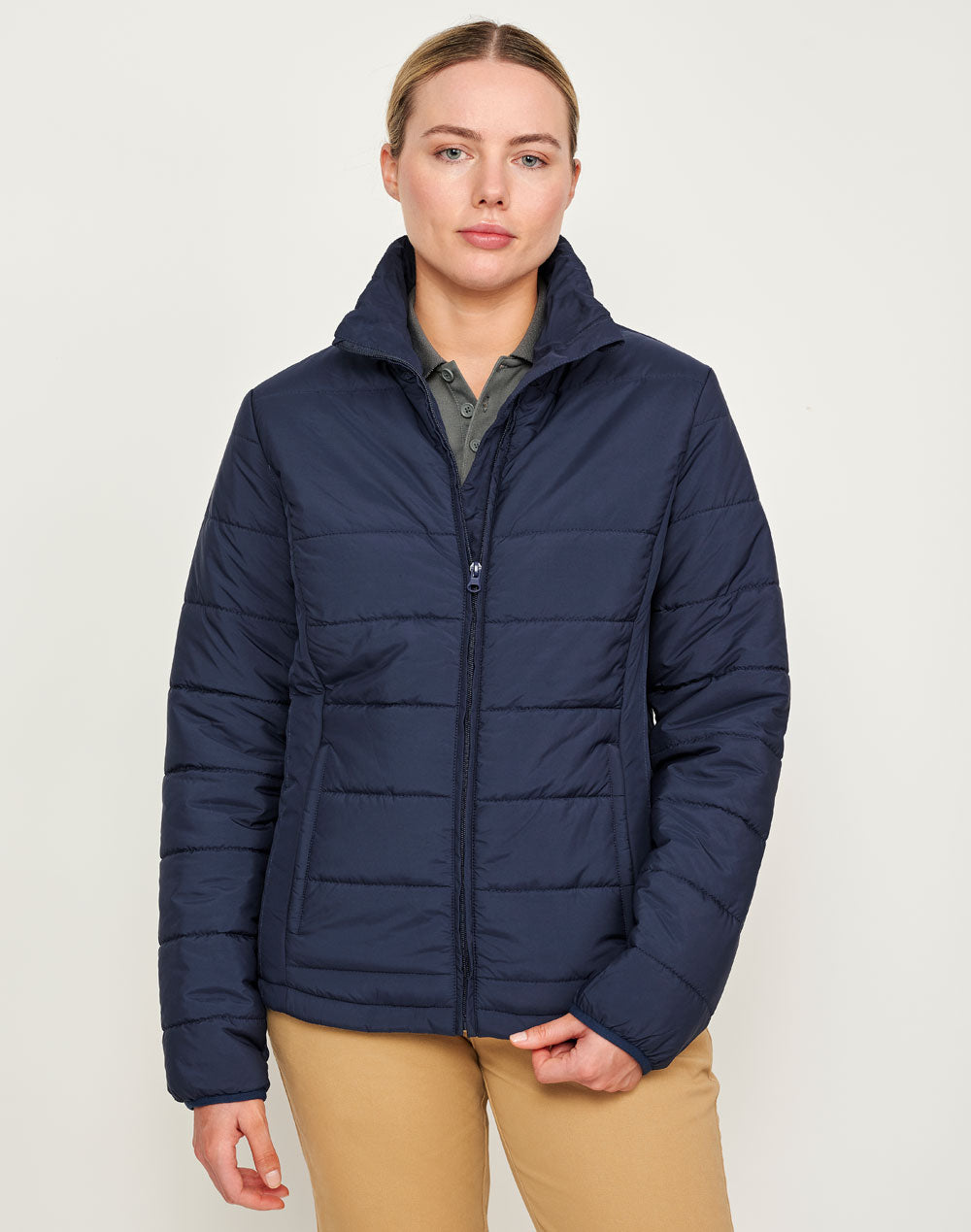 Ladies Sustainable Insulated Puffer Jacket (3D Cut) - Navy