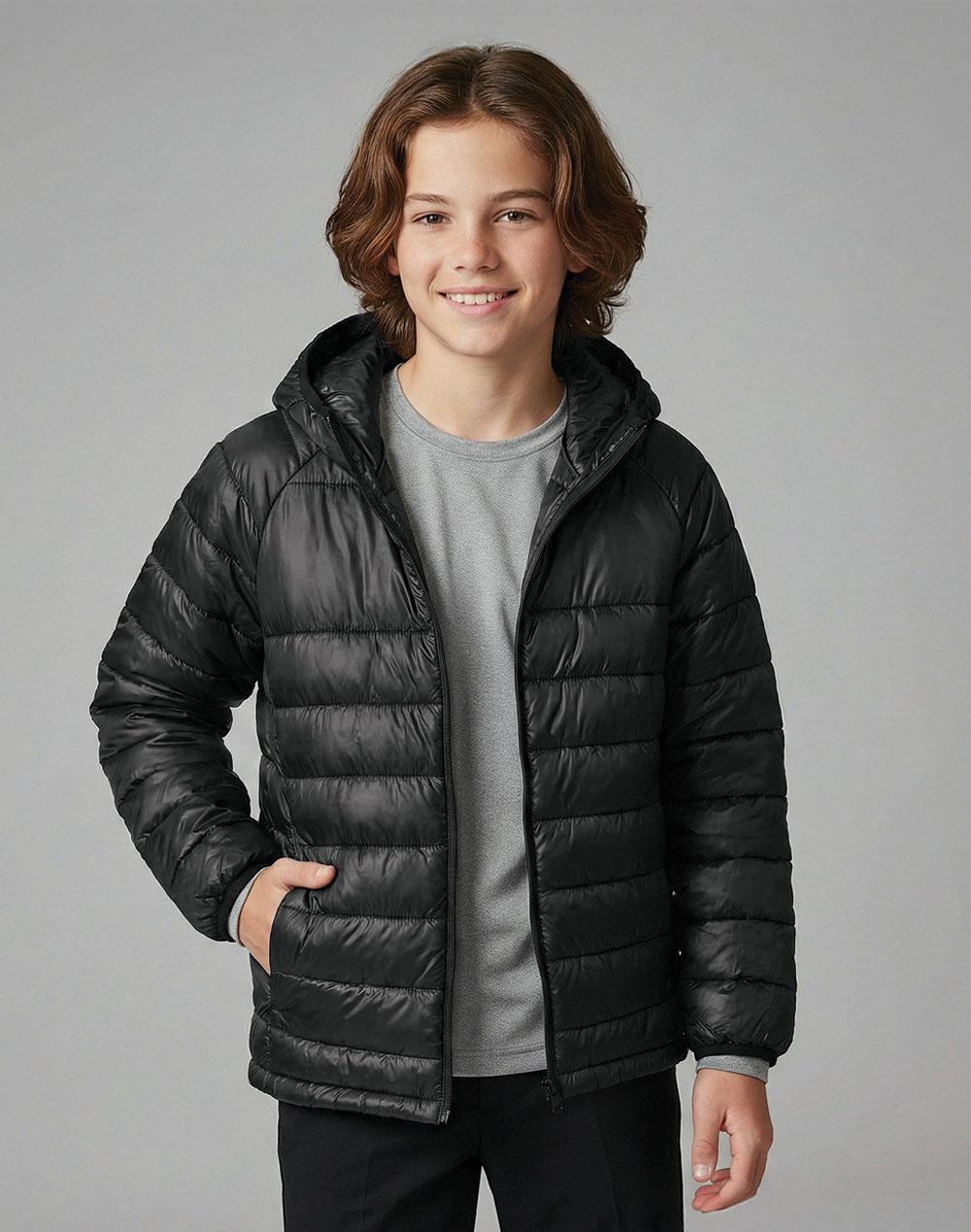 Kids Sustainable Lightweight Hooded Puffer Jacket