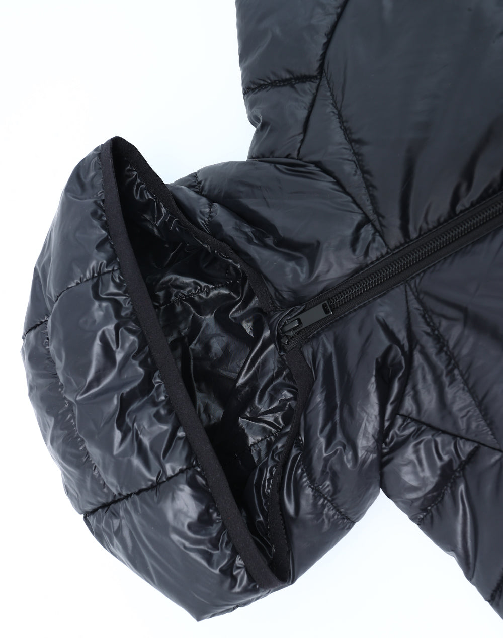 Kids Sustainable Lightweight Hooded Puffer Jacket - Black