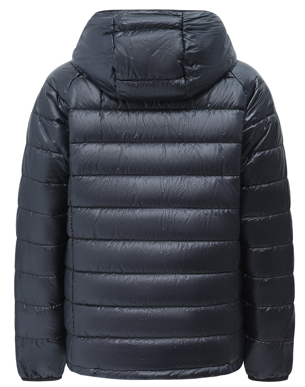 Kids Sustainable Lightweight Hooded Puffer Jacket - Black