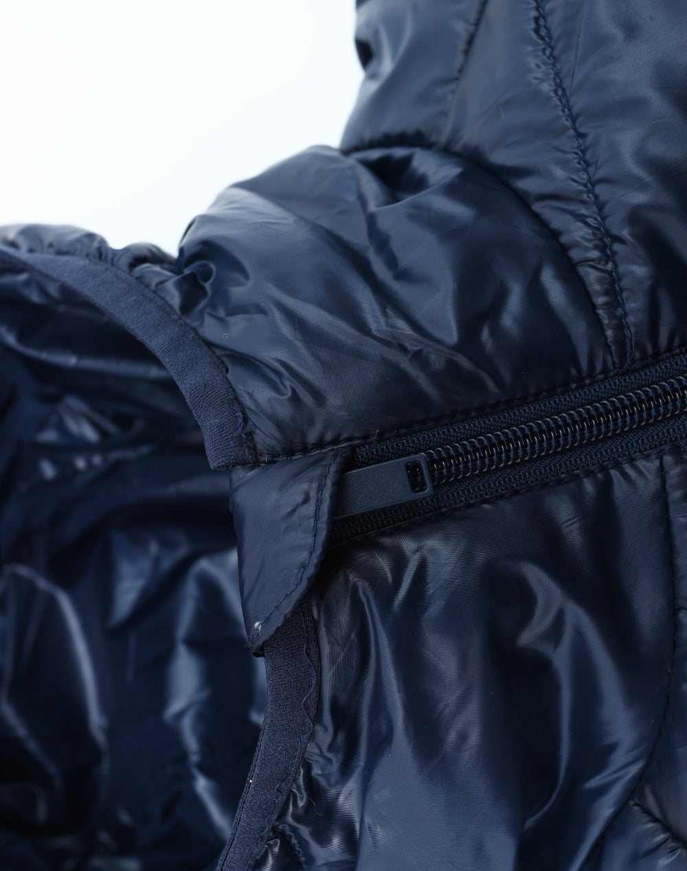 Kids Sustainable Lightweight Hooded Puffer Jacket - Navy