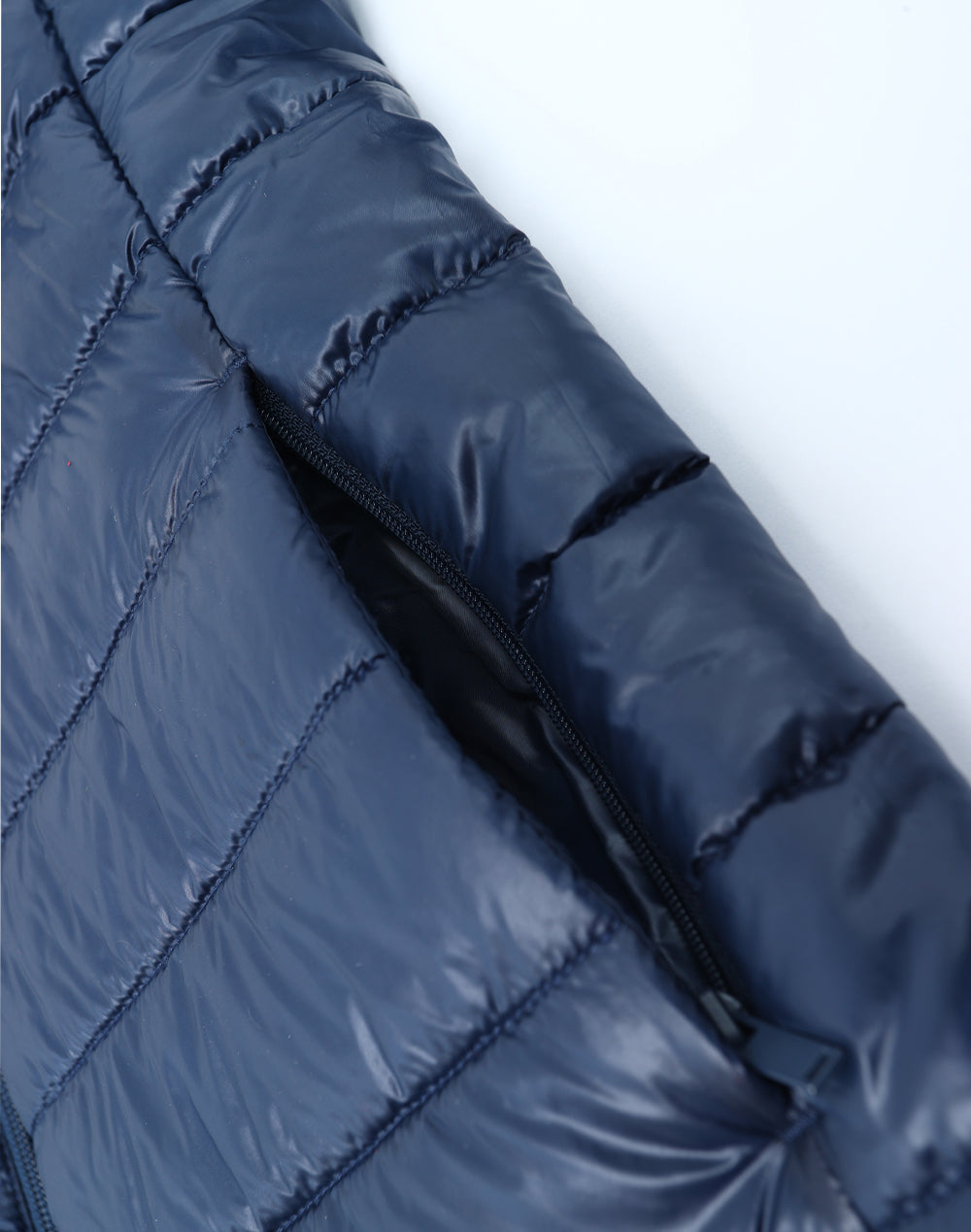 Kids Sustainable Lightweight Hooded Puffer Jacket - Navy